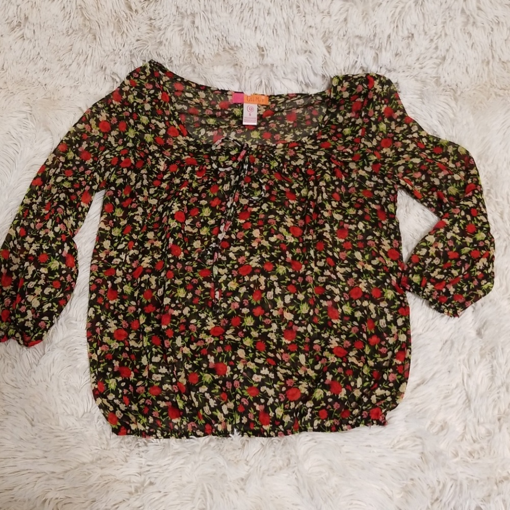 Floral polyester top